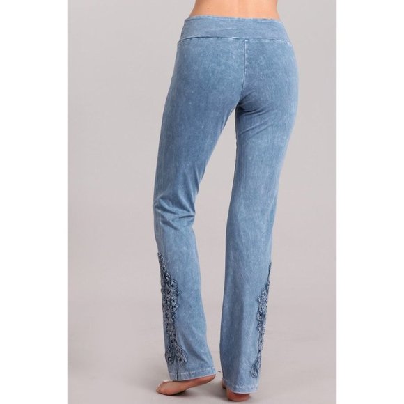 Best Pants EVER!  Mineral Washed bootcut Crochet - Picture 3 of 5